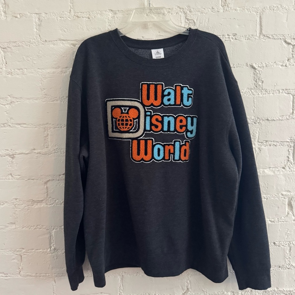 XXL Disney Women's Walt World Parks Chenille Letters Sweatshirt